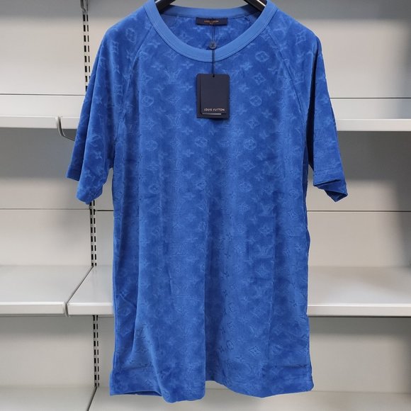 Louis Vuitton Sax Blue Towel Fabric T-Shirt - Picture 1 of 5